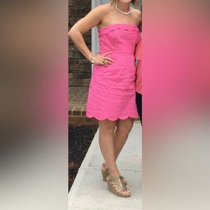 Strapless hot pink vineyard vines dress